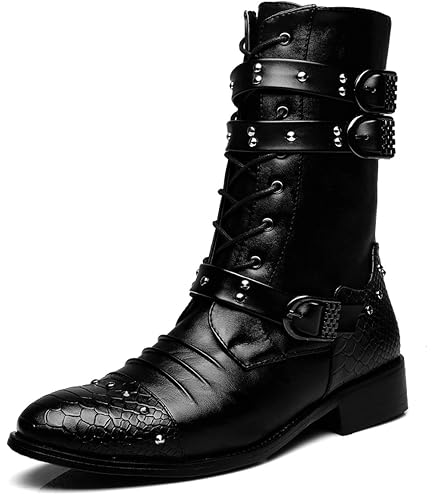 Amazon.com: Idopy Men`s Punk Gothic Rivet Motorcycle PU Faux